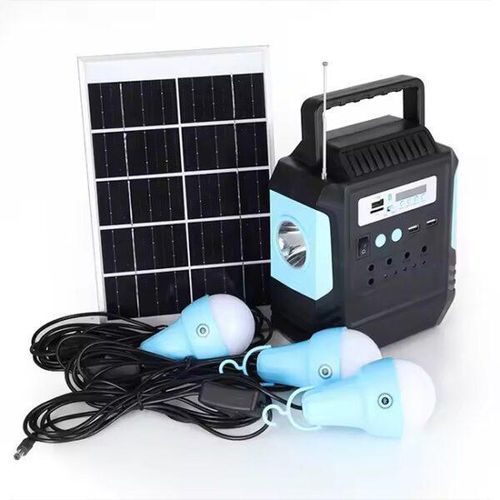 Dp -7717 12000mAh Solar Lighting System. Bluetooth Speaker & 3 Bulbs Kit