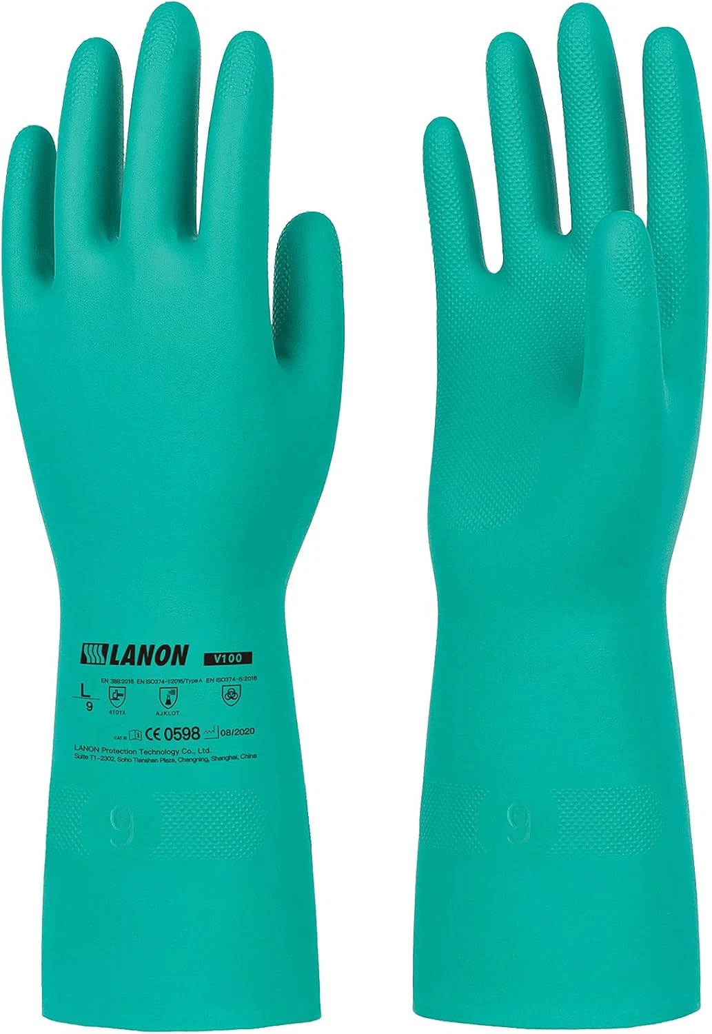 Nitrile Chemical Resistant Gloves, Reusable Heavy-Duty