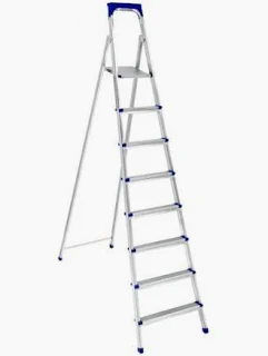 8 Steps  Galvanized Platform Ladder